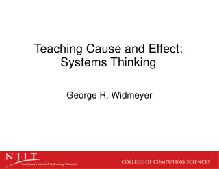 Teaching Cause and Effect: Systems Thinking