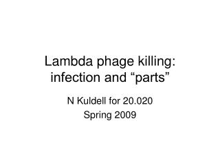 Lambda phage killing: infection and “parts”