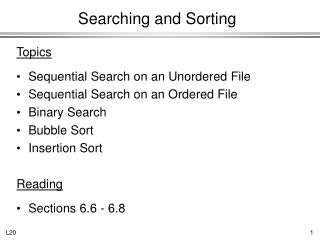 Searching and Sorting