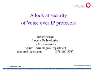 A look at security of Voice over IP protocols