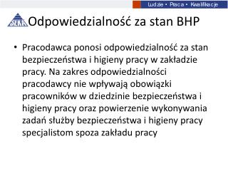 Odpowiedzialność za stan BHP