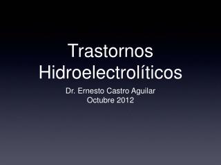 Trastornos Hidroelectrolíticos