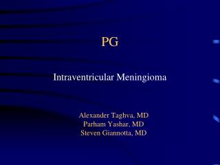 Intraventricular Meningioma