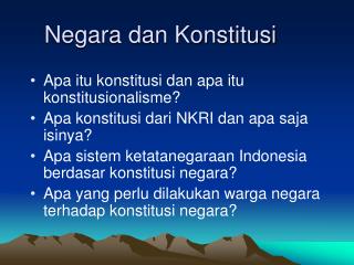 Negara dan Konstitusi