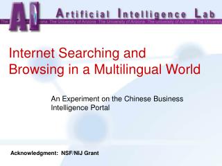 Internet Searching and Browsing in a Multilingual World