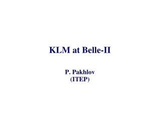 KLM at Belle-II