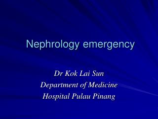 Nephrology emergency