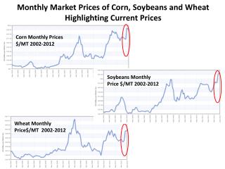 Corn Monthly Prices $/ MT 2002-2012