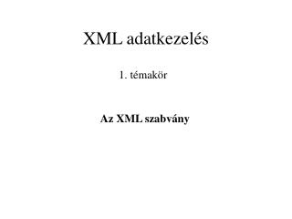 XML adatkezelés