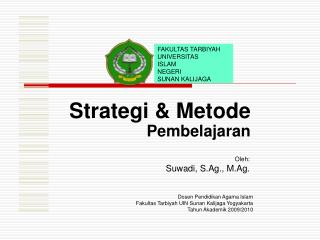 Strategi &amp; Metode Pembelajaran