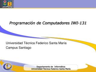 Programación de Computadores IWI-131