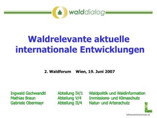 Ingwald Gschwandtl	Abteilung IV/1	Waldpolitik und Waldinformation