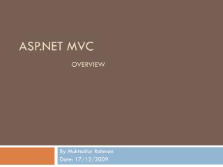 ASP.NET MVC Overview