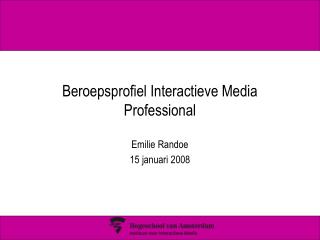 Beroepsprofiel Interactieve Media Professional