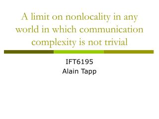 A limit on nonlocality in any world in which communication complexity is not trivial