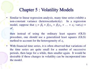 Chapter 5 : Volatility Models