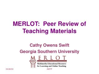 MERLOT: Peer Review of Teaching Materials