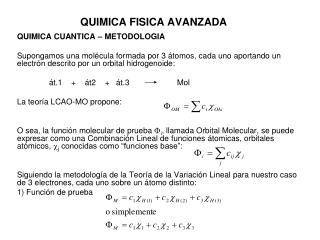 QUIMICA FISICA AVANZADA