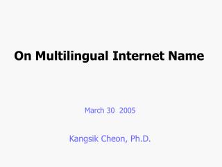 On Multilingual Internet Name
