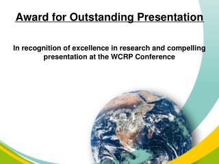Award for Outstanding Presentation