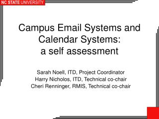 Campus Email Systems and Calendar Systems: a self assessment