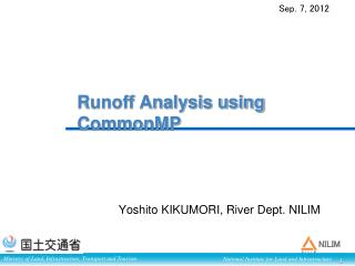 Runoff Analysis using CommonMP