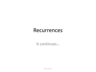 Recurrences