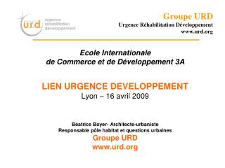 Groupe URD Urgence Réhabilitation Développement urd