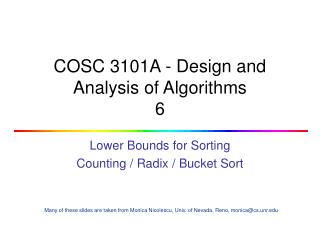 COSC 3101A - Design and Analysis of Algorithms 6