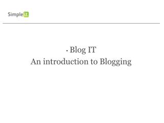 Blog IT An introduction to Blogging
