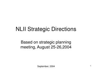 NLII Strategic Directions