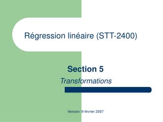 Régression linéaire (STT-2400)
