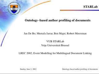 Ontology–based author profiling of documents