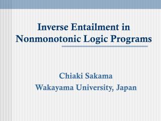 Inverse Entailment in Nonmonotonic Logic Programs