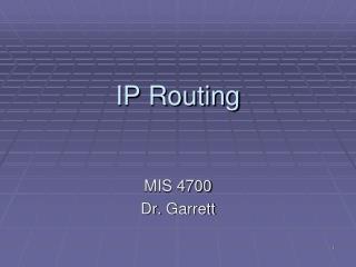 IP Routing