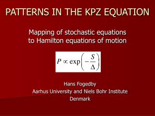 PATTERNS IN THE KPZ EQUATION