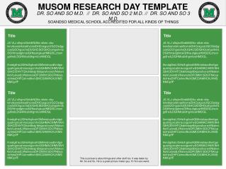 MUSOM RESEARCH DAY TEMPLATE