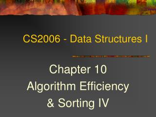 CS2006 - Data Structures I