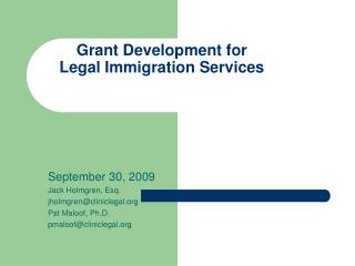 Grant Development for Legal Immigration Services