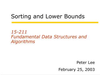 Sorting and Lower Bounds