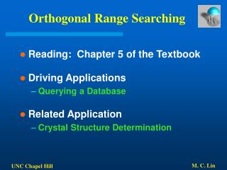 Orthogonal Range Searching
