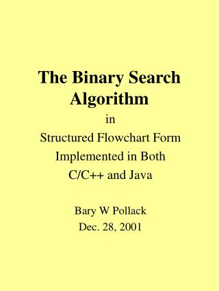 The Binary Search Algorithm