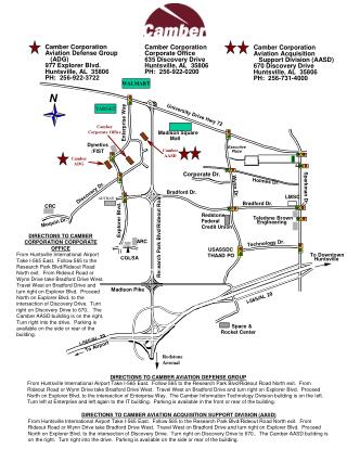 DIRECTIONS TO CAMBER AVIATION DEFENSE GROUP