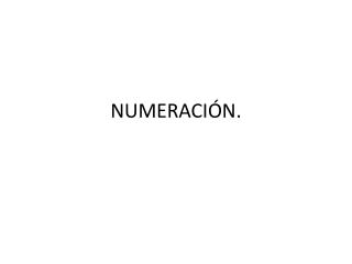 NUMERACIÓN.