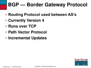 BGP — Border Gateway Protocol