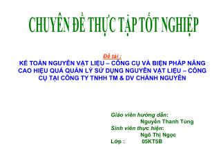 CHUYÊN ĐỀ THỰC TẬP TỐT NGHIỆP