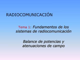 RADIOCOMUNICACIÓN