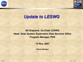 Update to LESWG