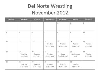 Del Norte Wrestling November 2012