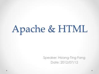 Apache &amp; HTML